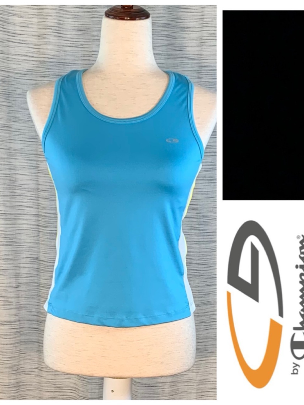 Champion Gear blue sleeveless sports top.